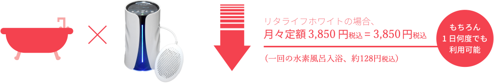 リタライフホワイトの場合、月々定額3,850円！もちろん何度でもご利用可能！